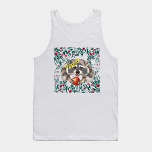 Raccoon with an apple in the paws Tank Top